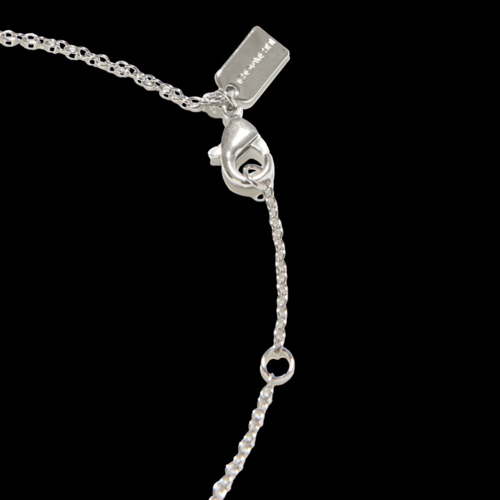 NWT - Coach Necklace w/Heart Shaped Pendant - Silver - Picture 3 of 3
